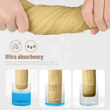 Yoofoss Muslin Burp Cloths for Baby 10 Pack 100% Cotton Baby Washcloths for Boys Girls Large 20''X10'' Super Soft and Absorbent Gradient Brown