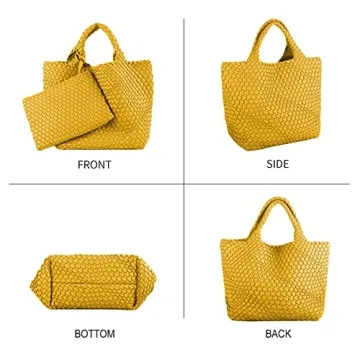 Chic Woven Tote Bag for All Occasions in Yellow