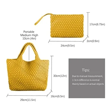 Chic Woven Tote Bag for All Occasions in Yellow