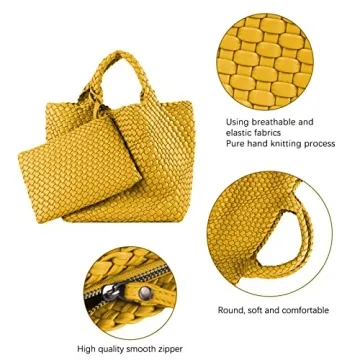 Chic Woven Tote Bag for All Occasions in Yellow