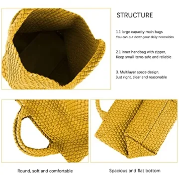 Chic Woven Tote Bag for All Occasions in Yellow