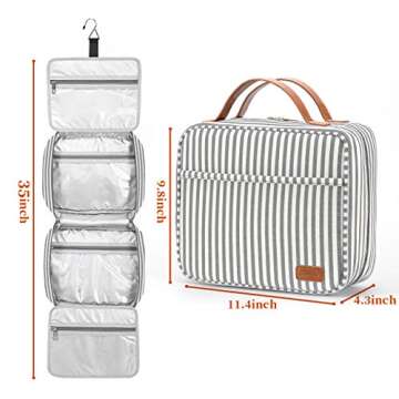 Bosidu Hanging Travel Toiletry Bag,Large Capacity Cosmetic Travel Toiletry Organizer for Women with 4 Compartments & 1 Sturdy Hook,Perfect for Travel/Daily Use/Valentines' Day