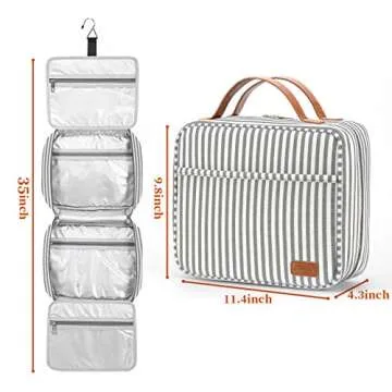 Bosidu Hanging Travel Toiletry Bag,Large Capacity Cosmetic Travel Toiletry Organizer for Women with 4 Compartments & 1 Sturdy Hook,Perfect for Travel/Daily Use/Valentines' Day