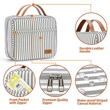 Bosidu Hanging Travel Toiletry Bag,Large Capacity Cosmetic Travel Toiletry Organizer for Women with 4 Compartments & 1 Sturdy Hook,Perfect for Travel/Daily Use/Valentines' Day