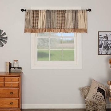 Farmhouse Valance - Charcoal Plaid Window Treatment