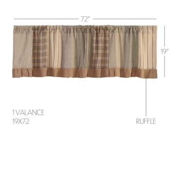 Farmhouse Valance - Charcoal Plaid Window Treatment