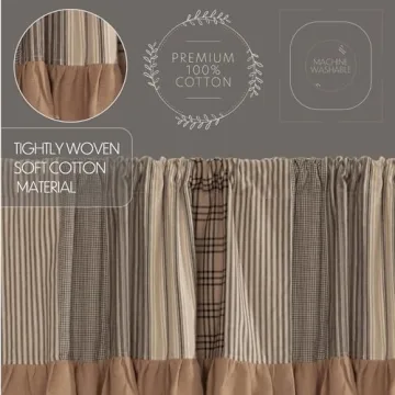 Farmhouse Valance - Charcoal Plaid Window Treatment