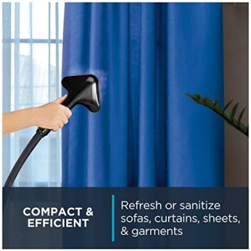 Rowenta, Steamer for Clothes, Pro Style Full Size Steamer with 45 second heat-up & Removable 50 oz Water Tank, 1500 Watts, Included Clips to Hang Clothes, Ironing, Black Clothes Steamer, IS2461