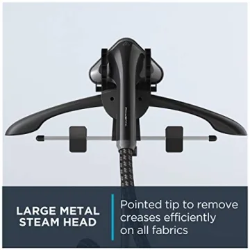 Rowenta, Steamer for Clothes, Pro Style Full Size Steamer with 45 second heat-up & Removable 50 oz Water Tank, 1500 Watts, Included Clips to Hang Clothes, Ironing, Black Clothes Steamer, IS2461