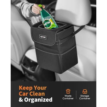 HOTOR Car Trash Can - Leak-Proof & Easy to Install
