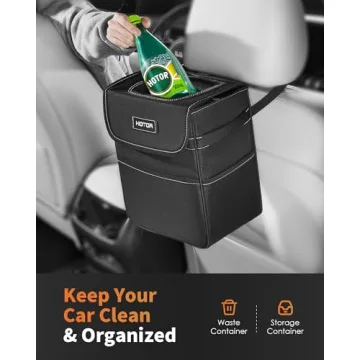 HOTOR Car Trash Can - Leak-Proof & Easy to Install