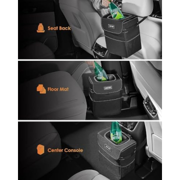 HOTOR Car Trash Can - Leak-Proof & Easy to Install