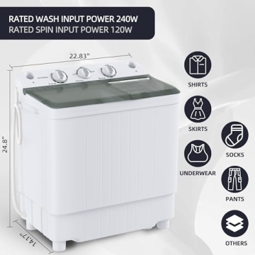 Elevon Portable Washing Machine Twin Tub 9.9 Lbs Capacity - Ideal for Home, RVs, and Apartments