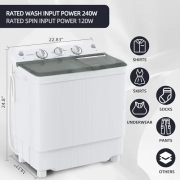 Elevon Portable Washing Machine Twin Tub 9.9 Lbs Capacity - Ideal for Home, RVs, and Apartments