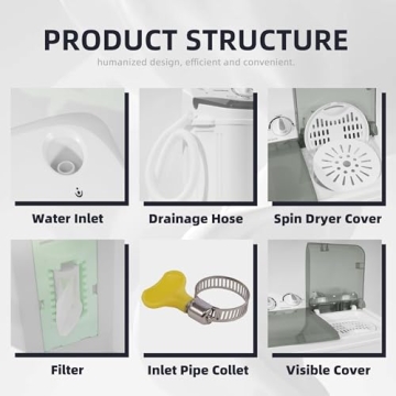 Elevon Portable Twin Tub Washing Machine for Small Spaces