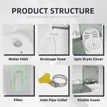 Elevon Portable Twin Tub Washing Machine for Small Spaces