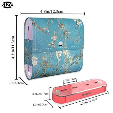 Pill Organizer,LIZIMANDU Weekly Travel Pill Case Box Medication Reminder Daily AM PM, Day Night 7 Co...