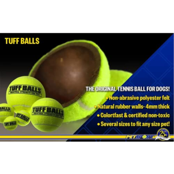 PetSport Durable Yellow Tennis Balls for Small Dogs | 6 Pack