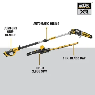 DEWALT 20V MAX Cordless Pole Saw Hedge Trimmer Combo Kit