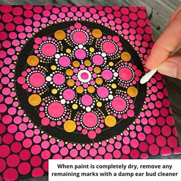 Mandala Stencil - 4 Piece Set Including Super Flexible Template - by Happy Dotting Company - Stencils for Mandala Art and dot Painting on Mugs, Bottles, Jars, Small and Extra Large Canvas