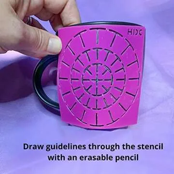 Mandala Stencil - 4 Piece Set Including Super Flexible Template - by Happy Dotting Company - Stencils for Mandala Art and dot Painting on Mugs, Bottles, Jars, Small and Extra Large Canvas