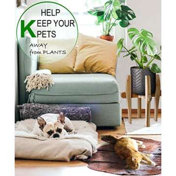 Mid Century Modern Plant Stand - Unique Indoor/Outdoor Mid Century Plant Stand, 4 to 12 Inch Adjustable Natural Bamboo Plant Holder - (Planters and Plants NOT Included)