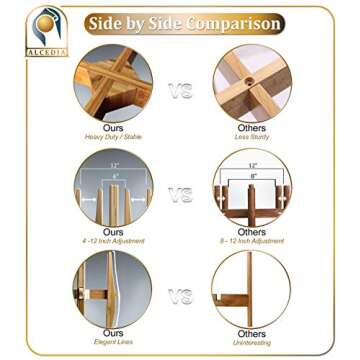 Mid Century Modern Plant Stand - Unique Indoor/Outdoor Mid Century Plant Stand, 4 to 12 Inch Adjustable Natural Bamboo Plant Holder - (Planters and Plants NOT Included)