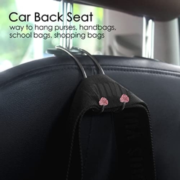Chic Pink Car Hooks for Stylish Women - 2 Durable Heavy-duty Hangers