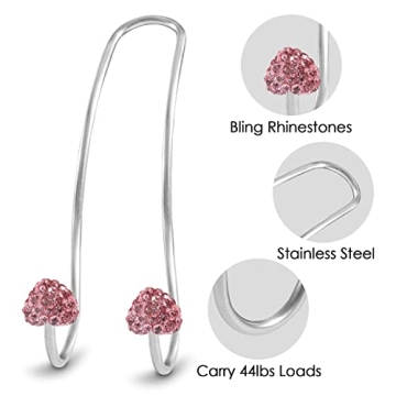 Chic Pink Car Hooks for Stylish Women - 2 Durable Heavy-duty Hangers
