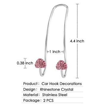 Chic Pink Car Hooks for Stylish Women - 2 Durable Heavy-duty Hangers