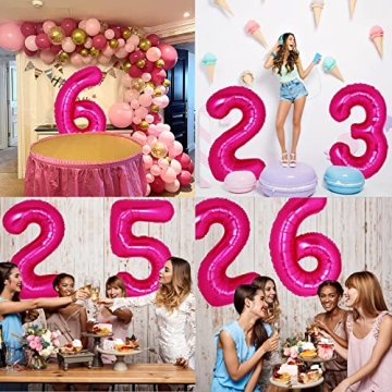 Giant Pink Number 5 Balloon for Birthday Party Decoration