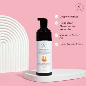 The Natural and Organic Family Clarifying Face Wash with Salicylic Acid - Facial Cleanser for Oily, ...