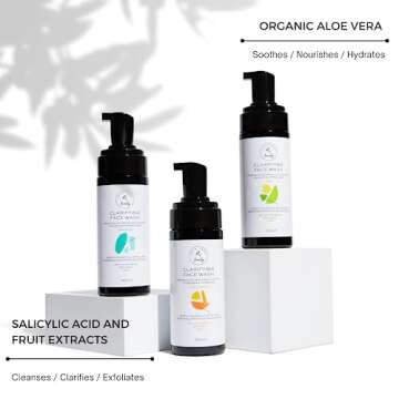 The Natural and Organic Family Clarifying Face Wash with Salicylic Acid - Facial Cleanser for Oily, Normal, and Combination Skin - Exfoliating, Pore Minimizing Formula for Teens