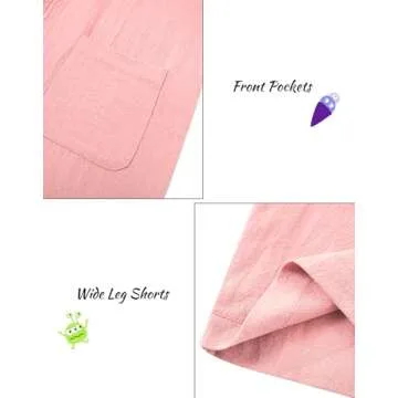 Lindanina Girls Romper Pink Sleeveless Casual Short Jumpsuits Cute Summer Adjustable Tie-Up Strap Loose Outfits Clothes 13-14 Years Children One Piece Overalls with Pocket Daily Wear