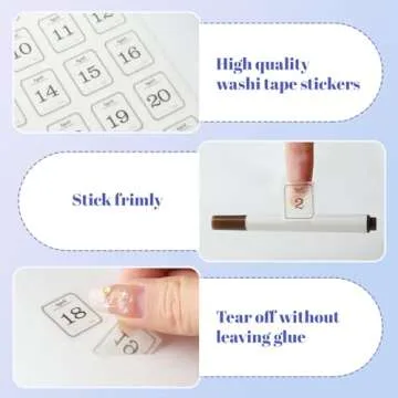 12 Monthly Planner Date Sticker Sheets, 365 Daily Planner Number Stickers, Decorative Planner Sticker Accessories for Customizing Undated Planners, Calendar, Notebooks