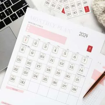 12 Monthly Planner Date Sticker Sheets, 365 Daily Planner Number Stickers, Decorative Planner Sticker Accessories for Customizing Undated Planners, Calendar, Notebooks