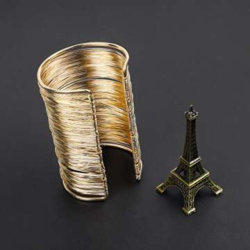Stylish QTMY Cuff Wide Bracelet for Women - Adjustable Bangle