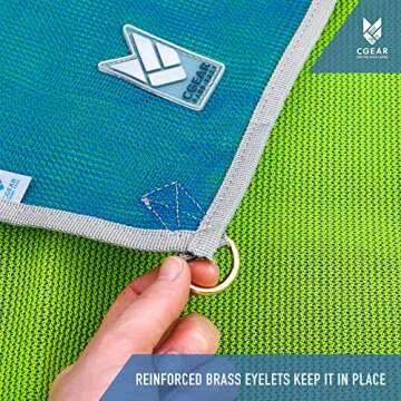 CGEAR RV Camping Mat, Sand Free Outdoor Reversible Rug for Campsite, Backyard, Patio, Deck, and Beach (Blue/Green, 8' x 20')