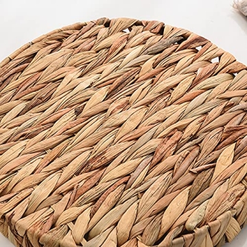 Cedilis Set of 3 Grass Round Fruit Tray, Hand Woven Decorative Storage Basket Tray for Decor Home Kitchen, 11.8'', 10'', 7.8''