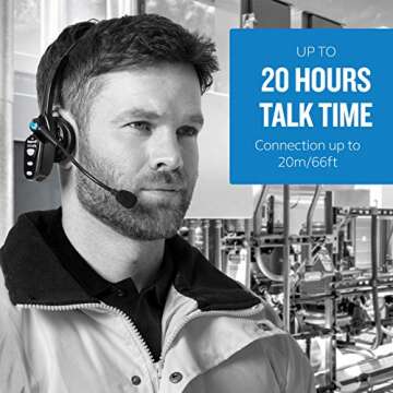 BlueParrott B250-XTS Bluetooth Headset - Noise Cancelling, Versatile