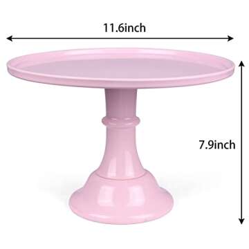 KLASKWARE Round Cake Stand 11" Melamine Cake Display Stand Dessert Cupcake Display Tray for Graduati...