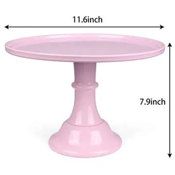 KLASKWARE Round Cake Stand 11" Melamine Cake Display Stand Dessert Cupcake Display Tray for Graduati...