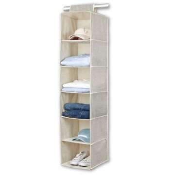 BINO 6-Shelf Sweater Closet Organizer - Beige for Storage