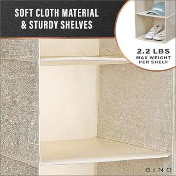 BINO 6-Shelf Sweater Closet Organizer - Beige for Storage