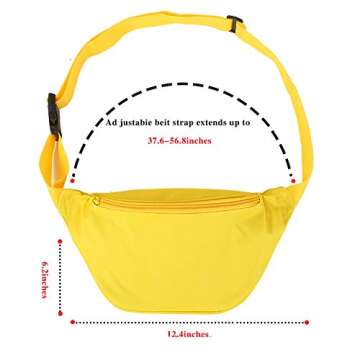 Versatile Yellow Zip Running Fanny Pack for Outdoor Activities