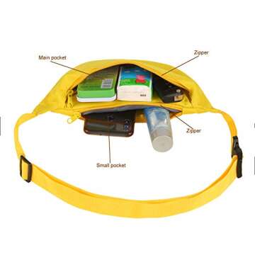 Versatile Yellow Zip Running Fanny Pack for Outdoor Activities