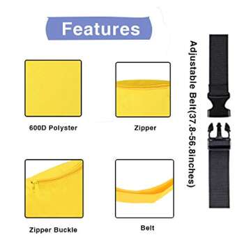 Versatile Yellow Zip Running Fanny Pack for Outdoor Activities