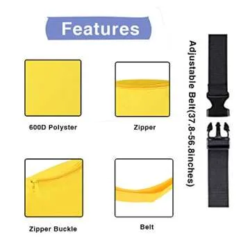 Versatile Yellow Zip Running Fanny Pack for Outdoor Activities