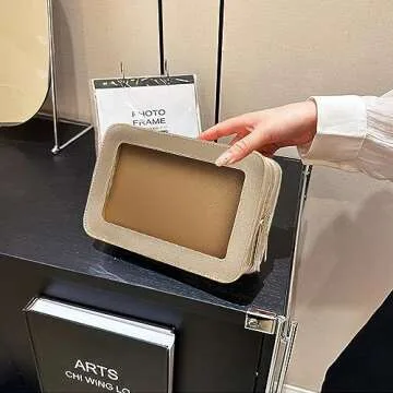 FFpaw Clear Makeup Bag Small, Small Cosmetic Bags for Women Waterproof Clear Makeup Case TSA Approve...