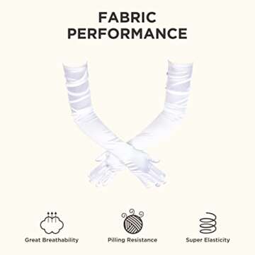 BABEYOND 1920s Long Satin Opera Gloves